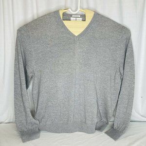 Fairway Greene Italian Merino Wool Golf Sweater XXL V Neck Classic Gray Charcoal